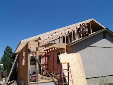 residential addition during framing in Bend Oregon