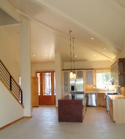 Kitchen and staircase remodel with custom handrail